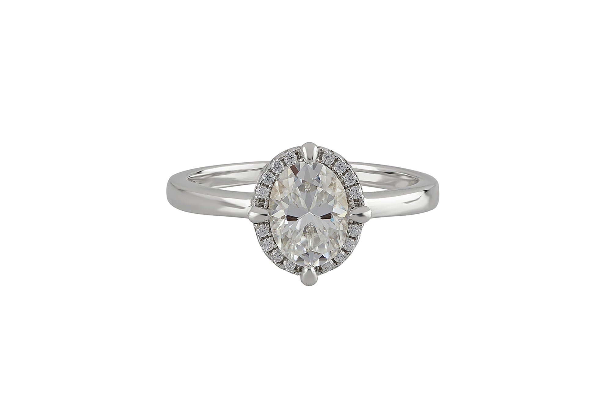 Solitaire Moissanite Ring in Sterling Silver 