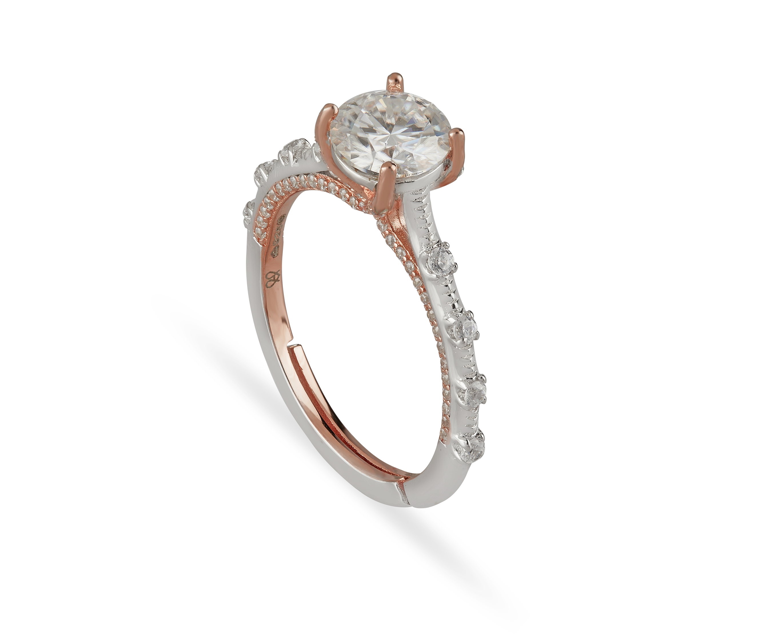 Shop Celestial Rose Gold Moissanite Ring in India - Anemoii