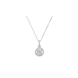 Circular Moissanite Stone Pendant with Sterling Silver Chain 
