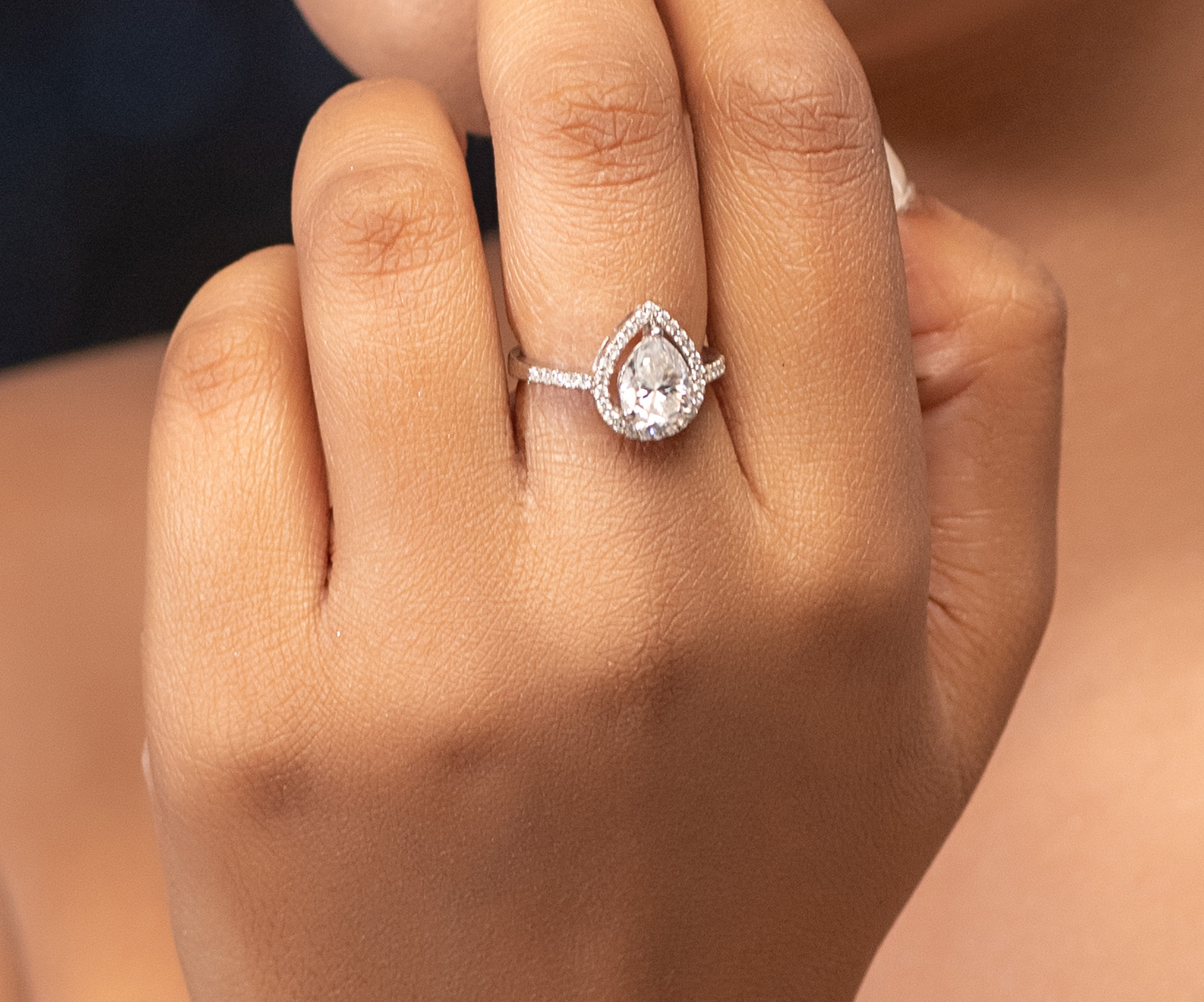 Classic Pear Cut Moissanite Ring