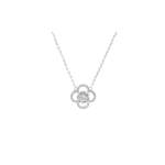 Floral Moissanite Pendant with Sterling Silver Chain