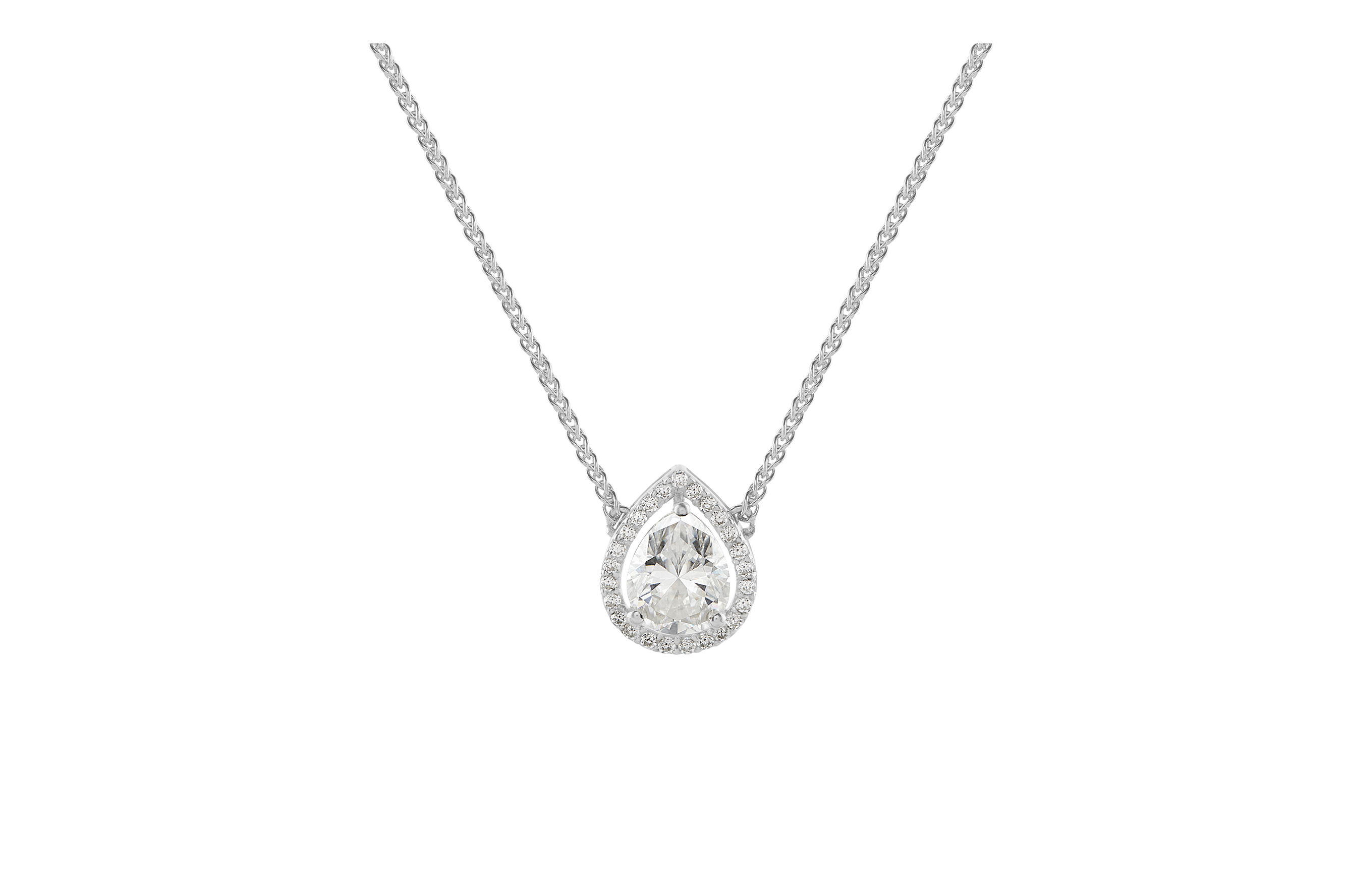 Buy Pearl shaped moissanite stone pendant online price - Anemoii