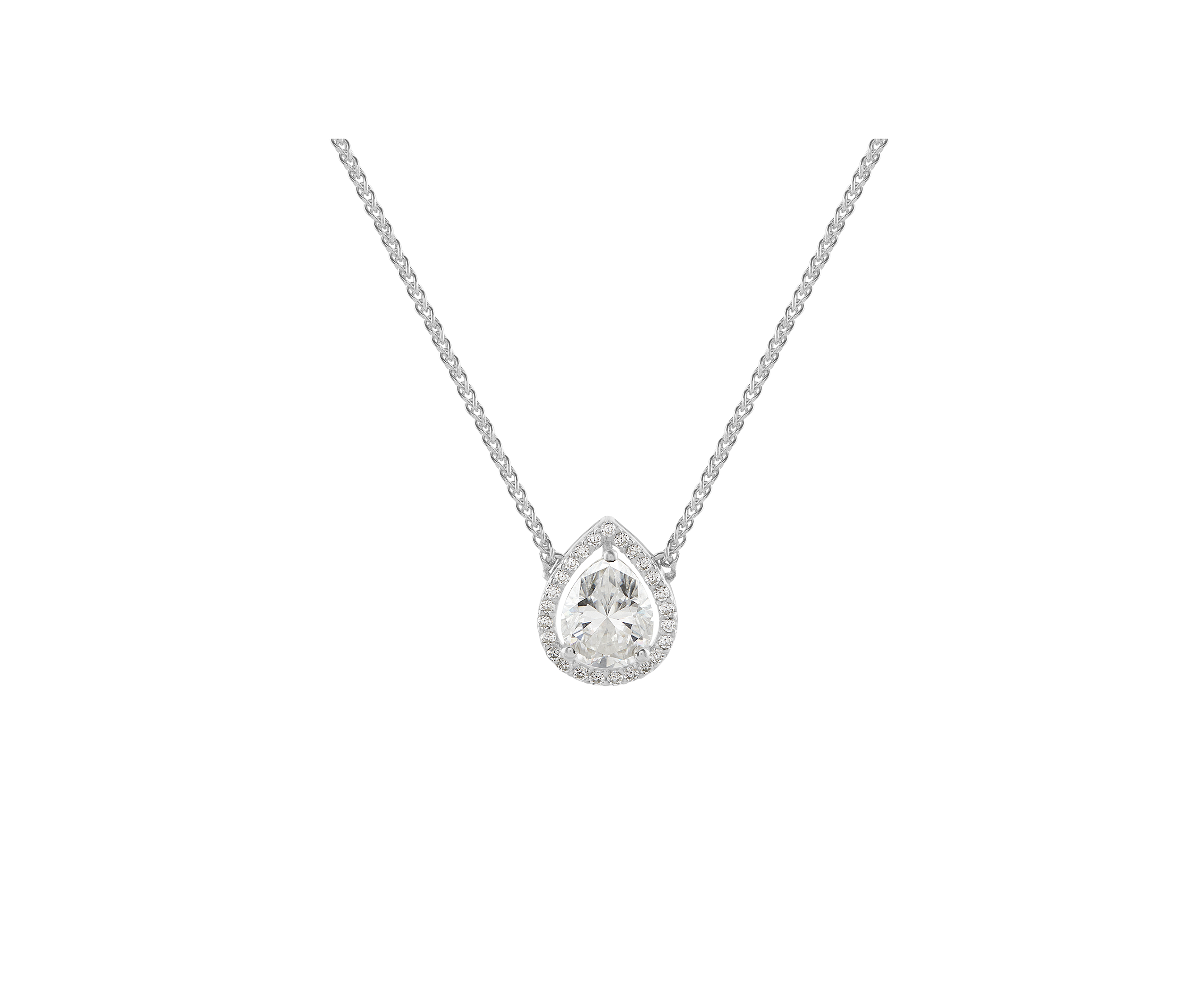 Buy Pearl shaped moissanite stone pendant online price - Anemoii