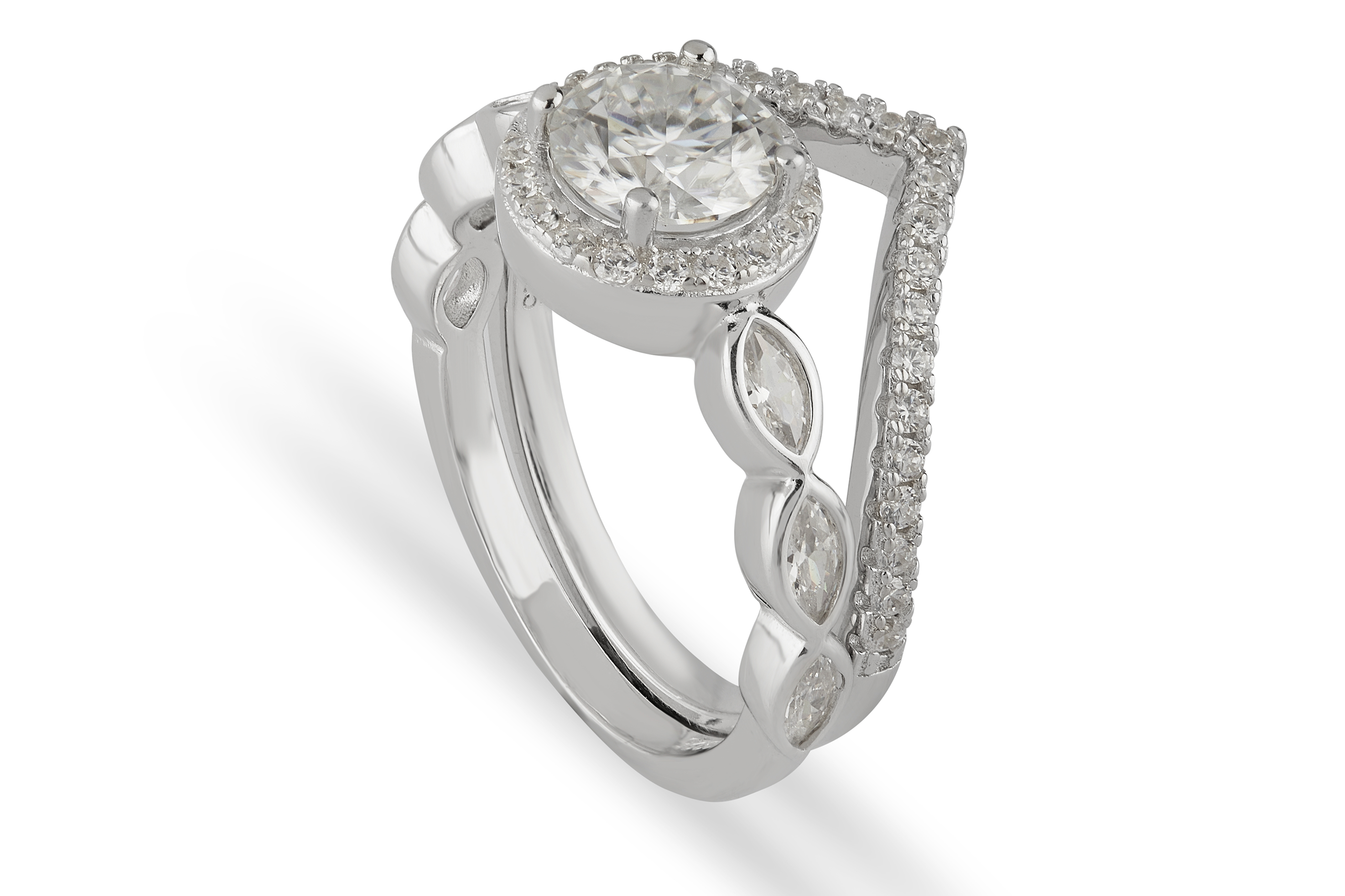 double band moissanite ring 
