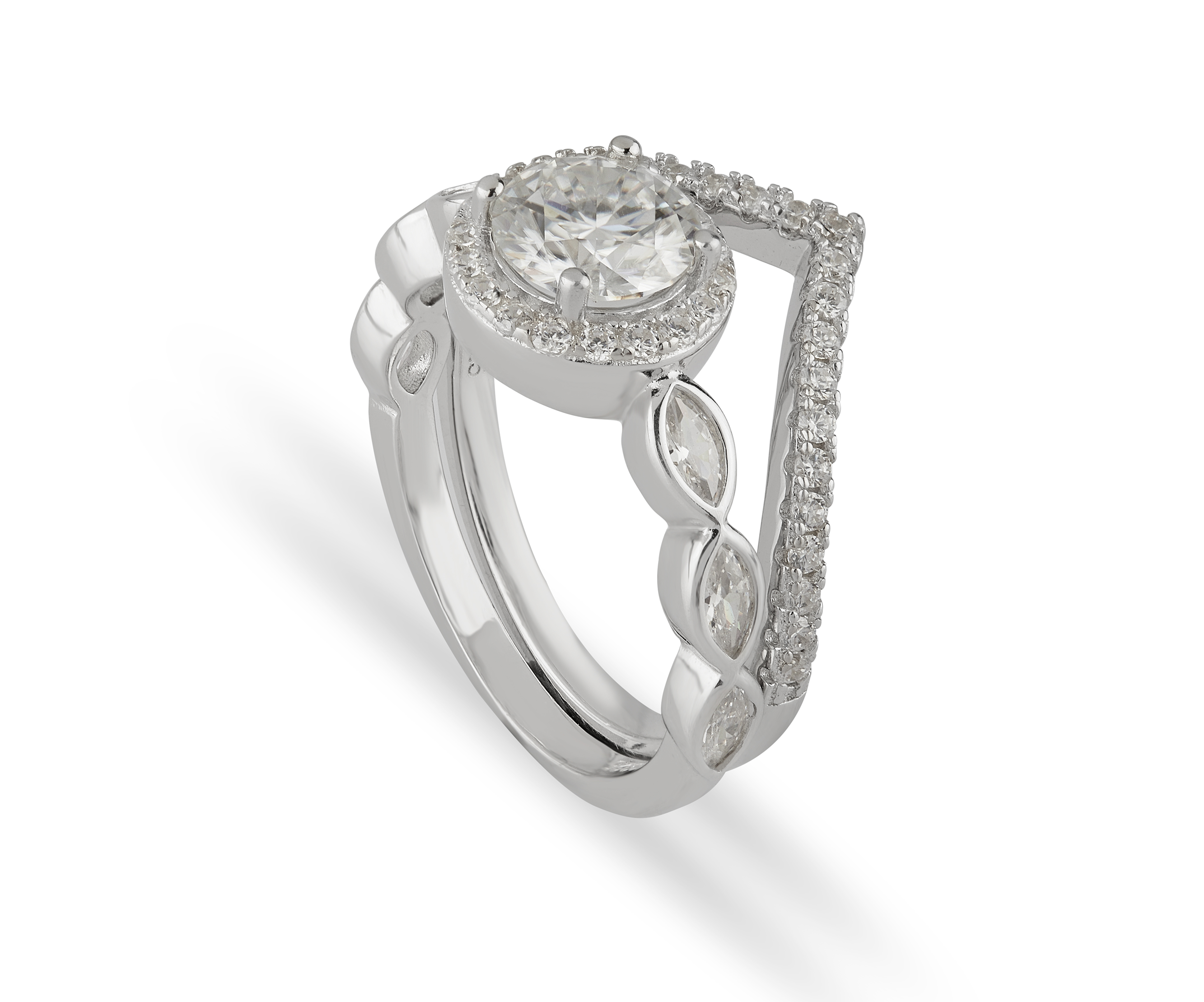 double band moissanite ring 