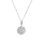 Women diamond pendant with sterling silver chain