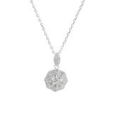 Women diamond pendant with sterling silver chain
