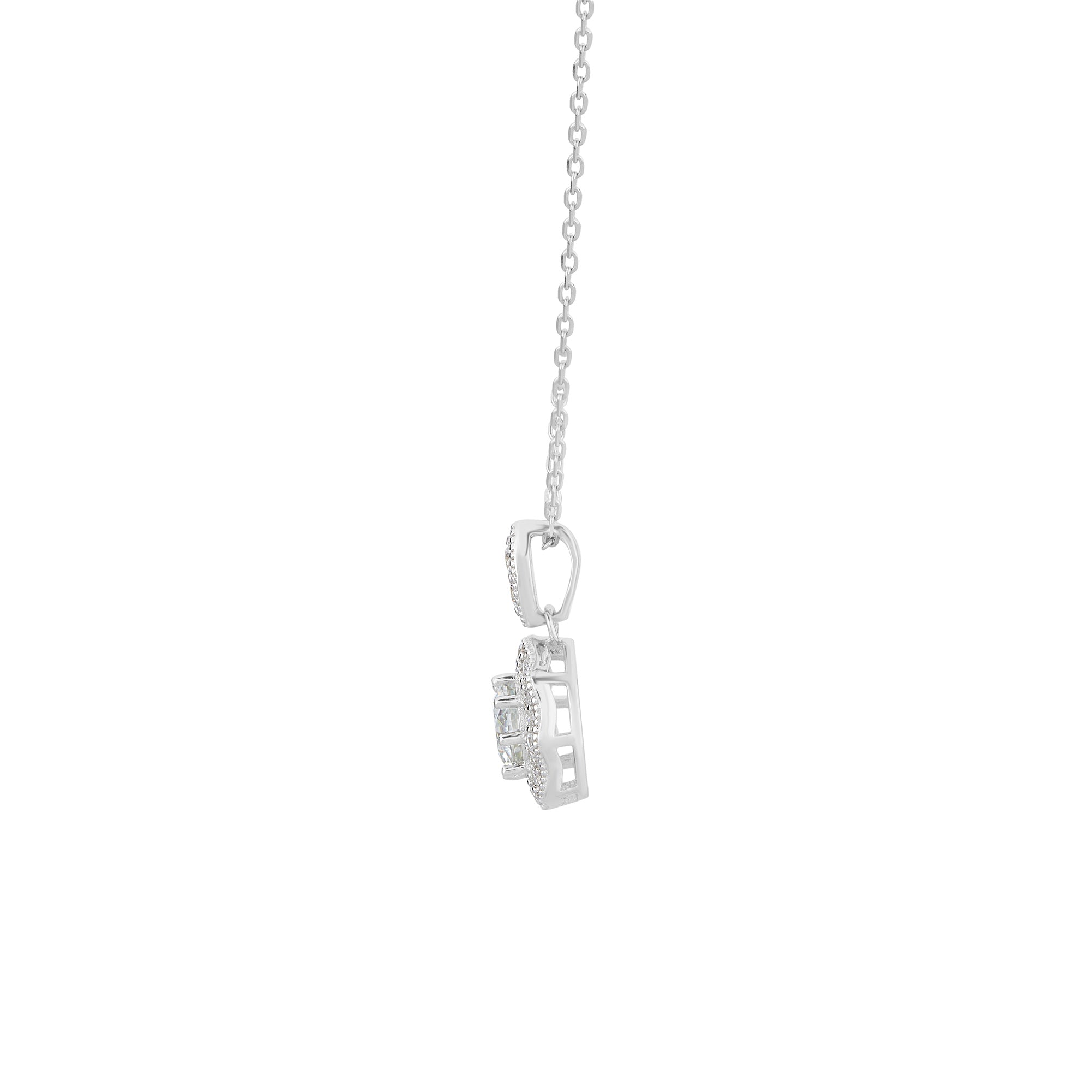 real diamond pendant with sterling silver chain