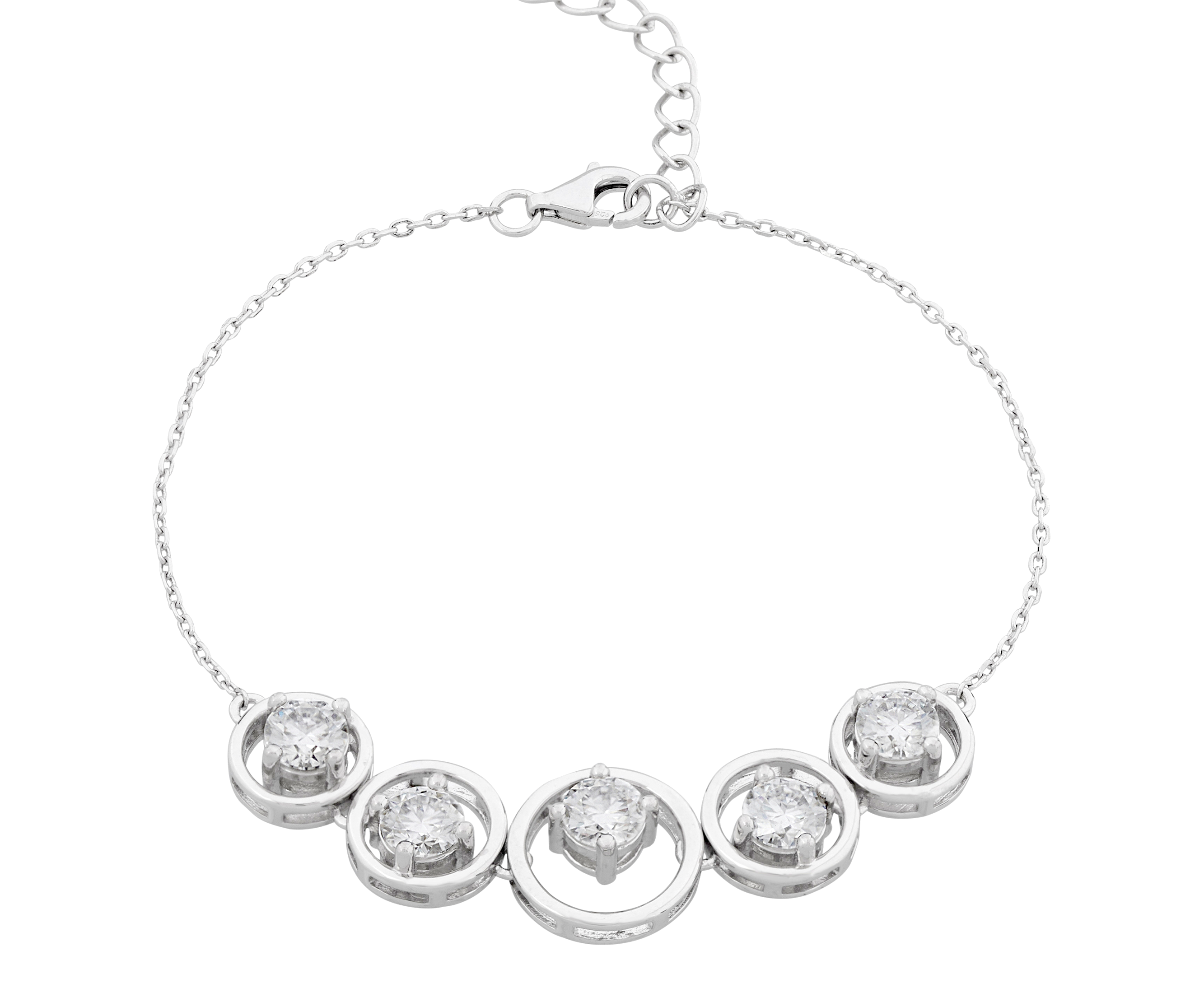 women moissanite bracelet in sterling silver
