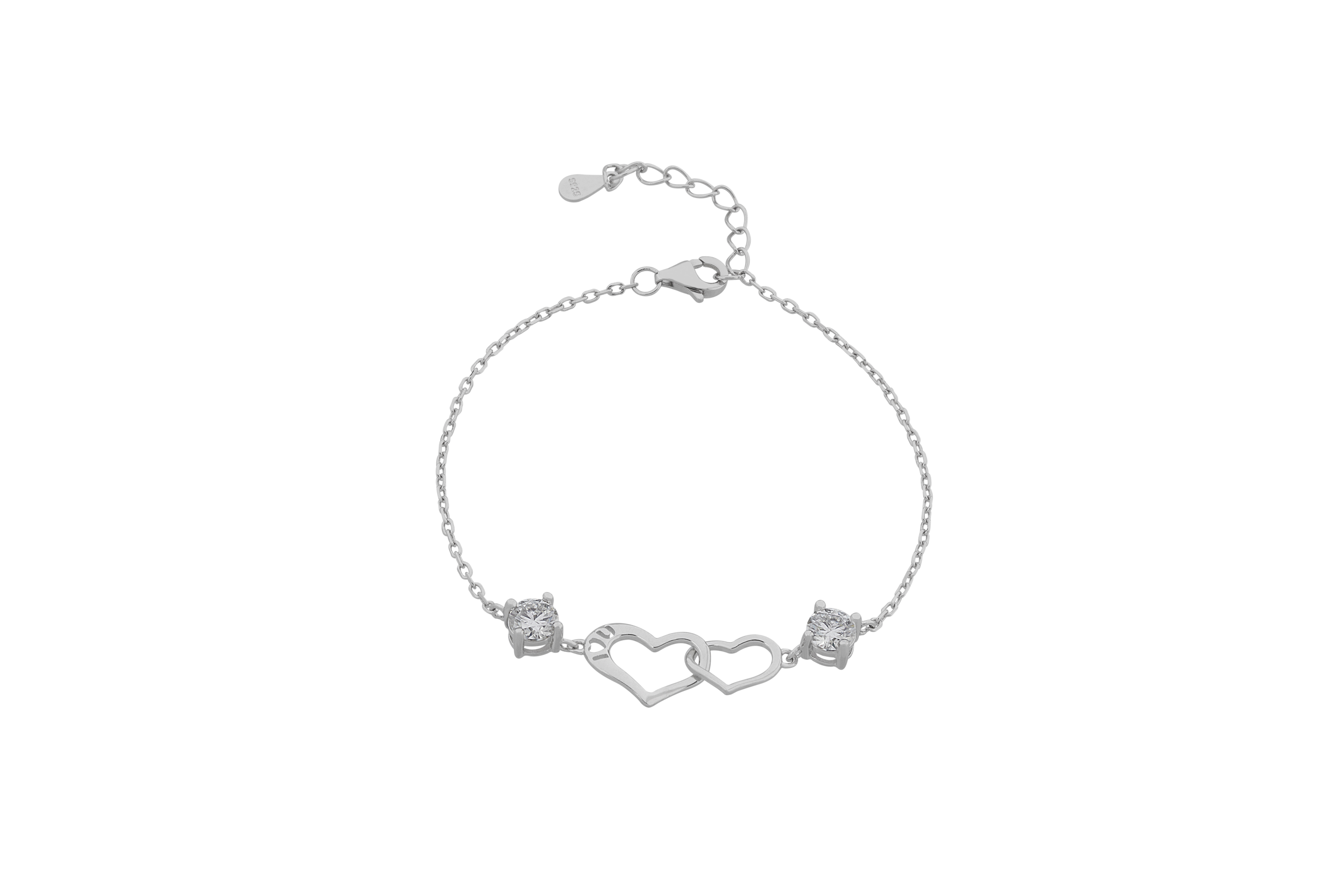 Heart Nebula Moissanite Bracelet in Sterling Silver