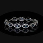 Women blue marquise cut moissanite bracelet 