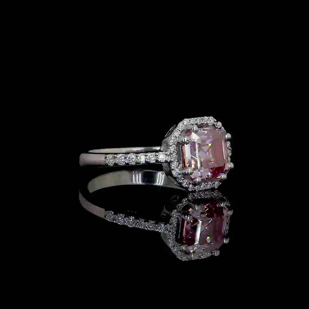 Blush Pink Moissanite Studded Ring