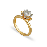 Women gold plated solitaire ring