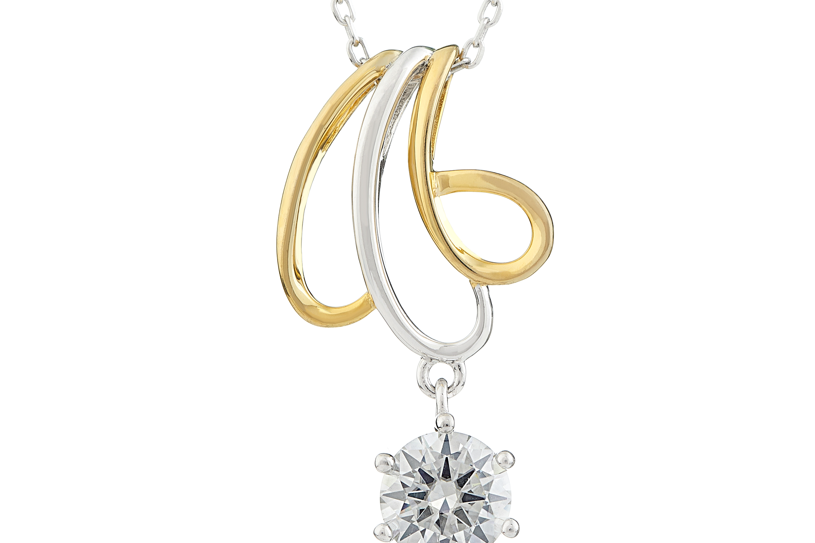 Heavenly Moissanite Studded Pendant with Sterling Silver Chain 