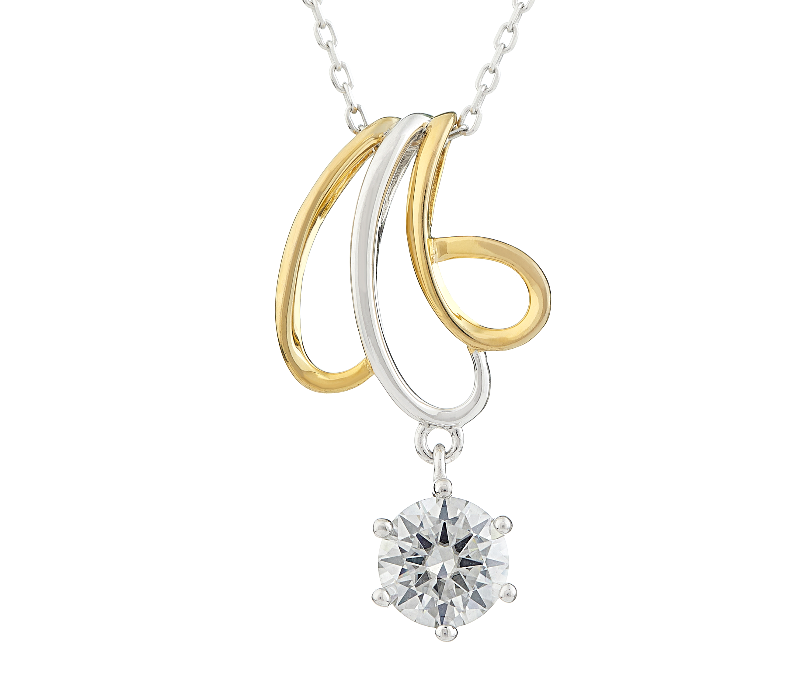 Heavenly Moissanite Studded Pendant with Sterling Silver Chain 