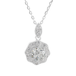 silver chain with diamond pendant